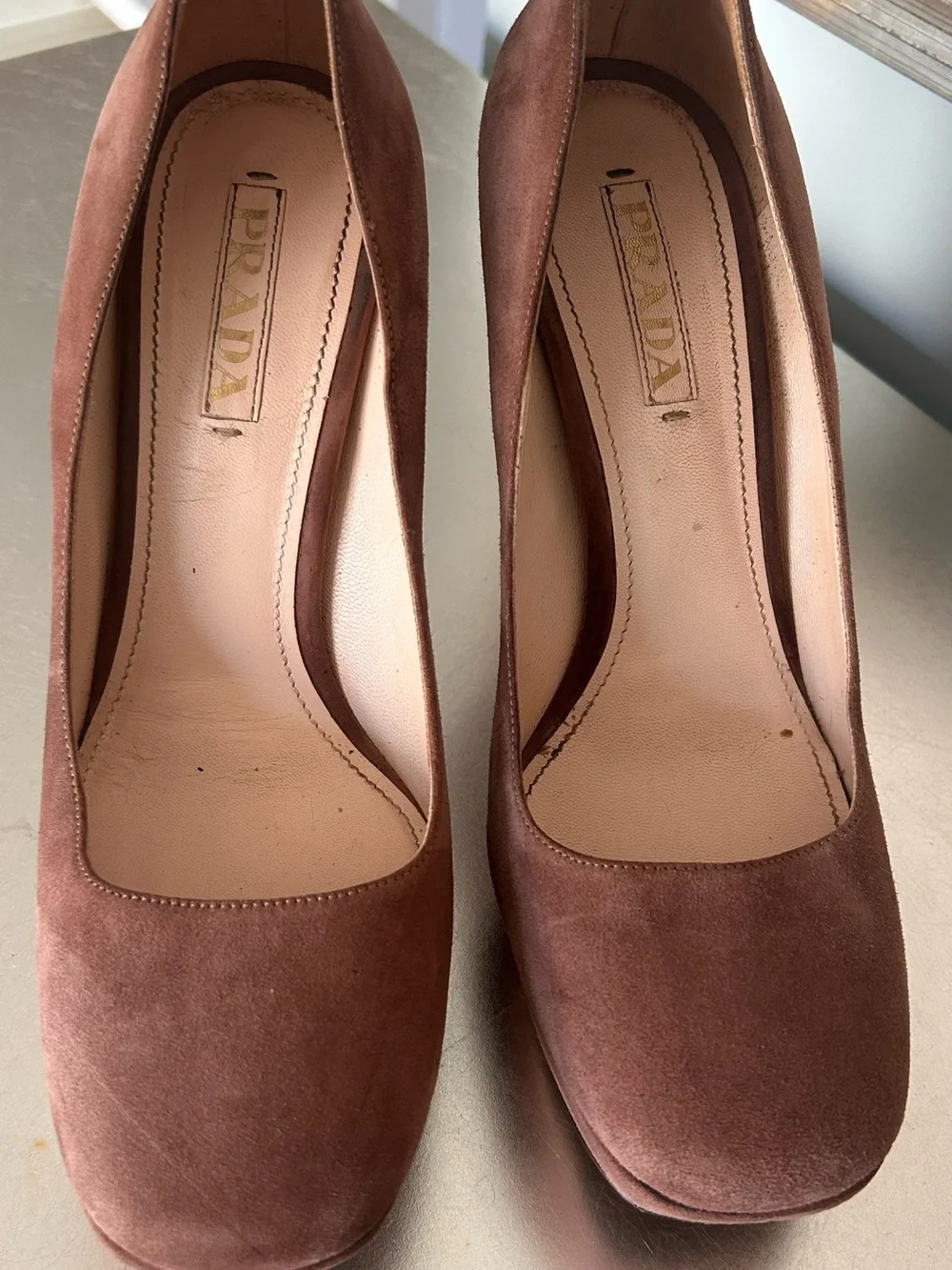 Prada suede platform